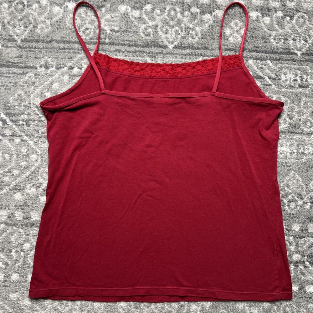 Vintage Ann Taylor Womens XL Red Sequin Trim Tank Top Camisole Y2K Holiday Glam - Picture 3 of 7